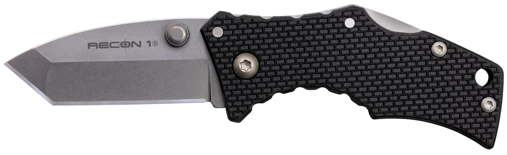 Cold Steel CS27DT Recon 1 Micro, 2" Blade, Tanto Plain Stonewashed 4034 SS Blade, Black Griv-Ex Handle Includes Pocket Clip
