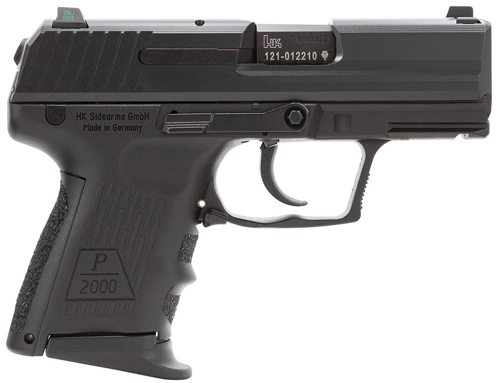 Heckler & Koch P2000 V2 LEM DAO Pistol 81000038, 9mm Luger, 3.66", Black Grips, Black Finish, 13 Rds