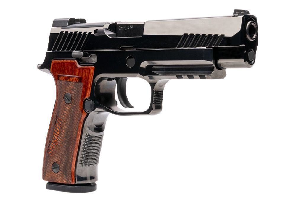 Sig P320 M17 Ceremonial Pistol 320AXGF9CWM17R2, 9mm, 4.7", Hogue Walnut Grips, High Polish DLC Finish, Optic Plate Cover, 21 Rds