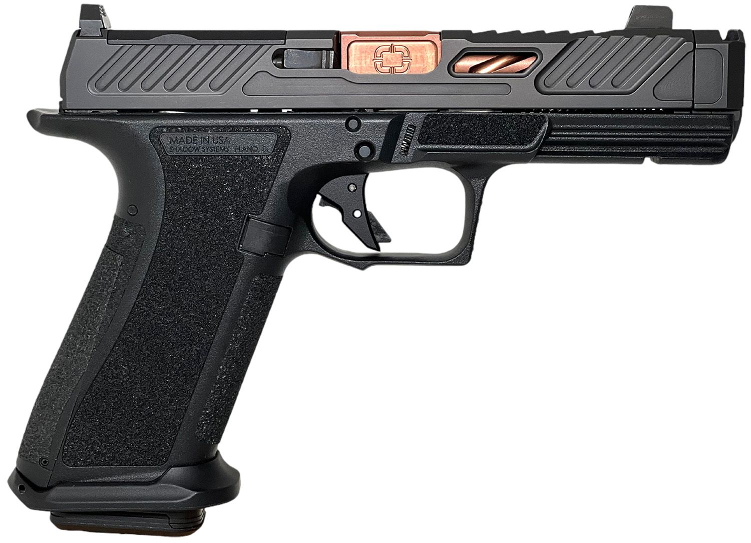 Shadow Systems XR920P Compensator Optic Ready Pistol SS3211, 9mm Luger, 4.25in, Black Interchangeable Backstrap, Black Finish, 17 Rds