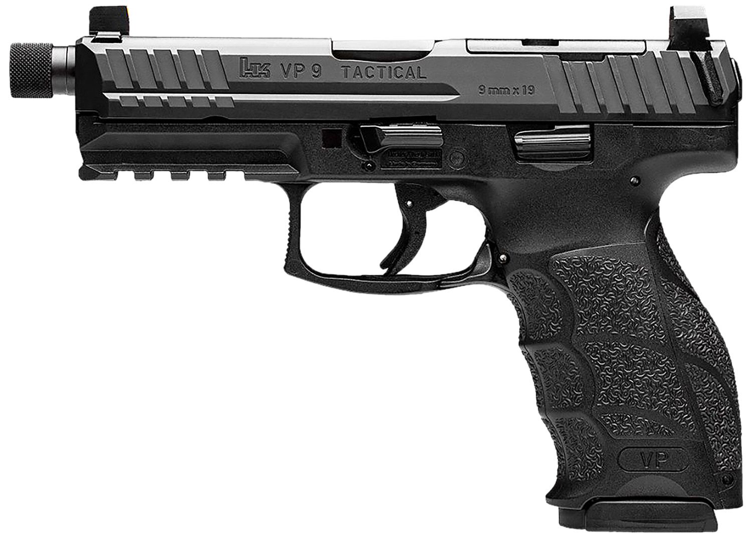 Heckler & Koch VP9 Tactical Optic Ready Pistol 81001155, 9mm Luger, 4.70in, Black Interchangeable Backstrap Grips, Black Finish, 17 Rds