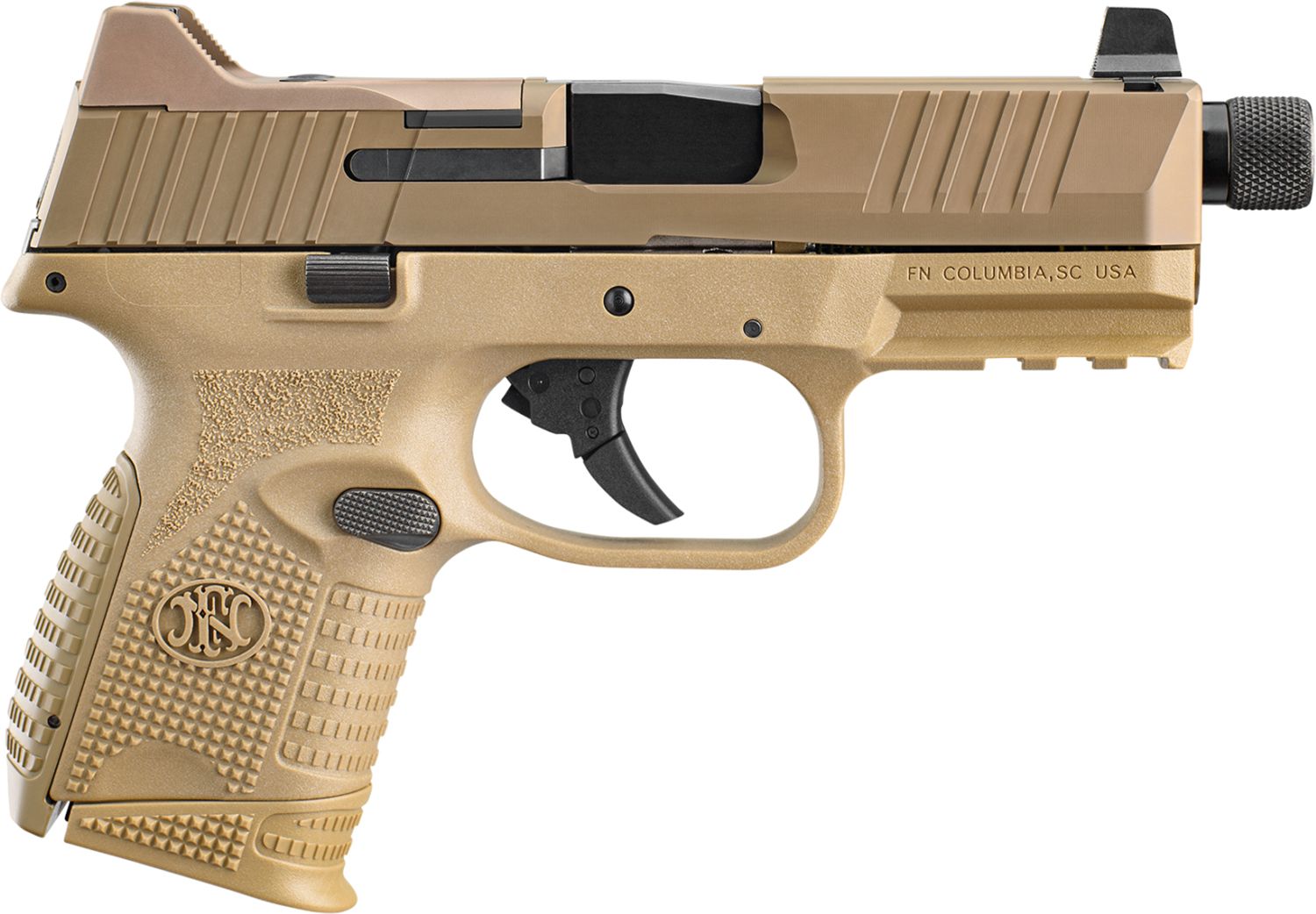 FN Herstal 509CT w/Optic Optic Ready Pistol 66100781, 9mm Luger, 4.32in, FDE Textured w/Interchangeable Backstrap, Flat Dark Earth Finish, 10 Rds
