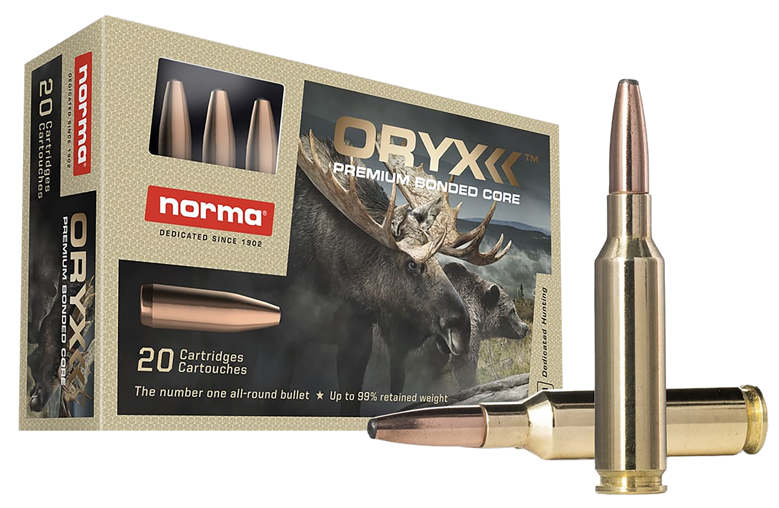 Norma Rifle Ammunition 20166442, 6.5 Creedmoor, Oryx, 156 Gr, 2560