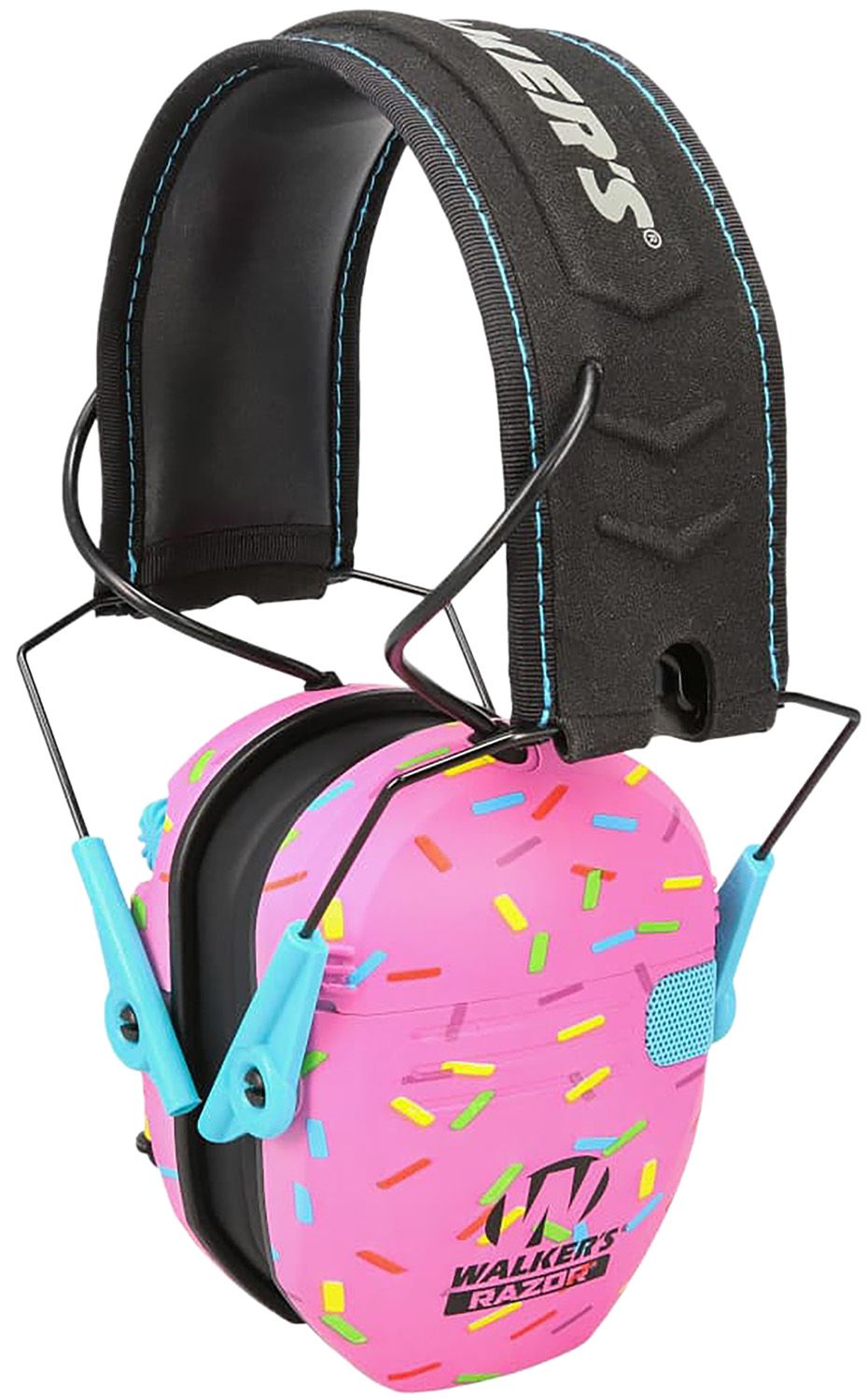 Walker's Razor Slim Electronic Muff, 23 dB, Over the Head, Pink Sprinkles GWPRSEMSPRNKP