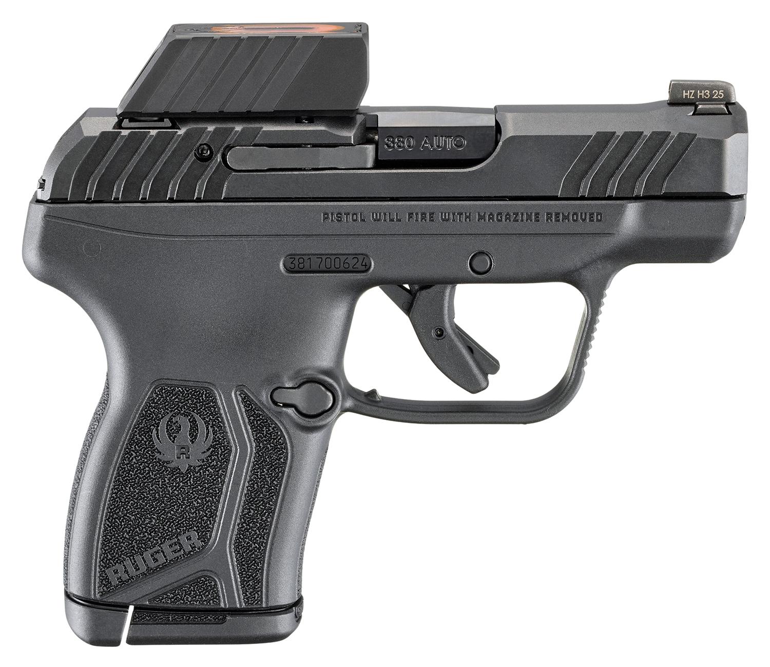 Ruger LCP Max Pistol 13758, 380 ACP, 2.8", Black Polymer Grips, w/Ruger ReadyDot Micro Reflex, 10 Rds