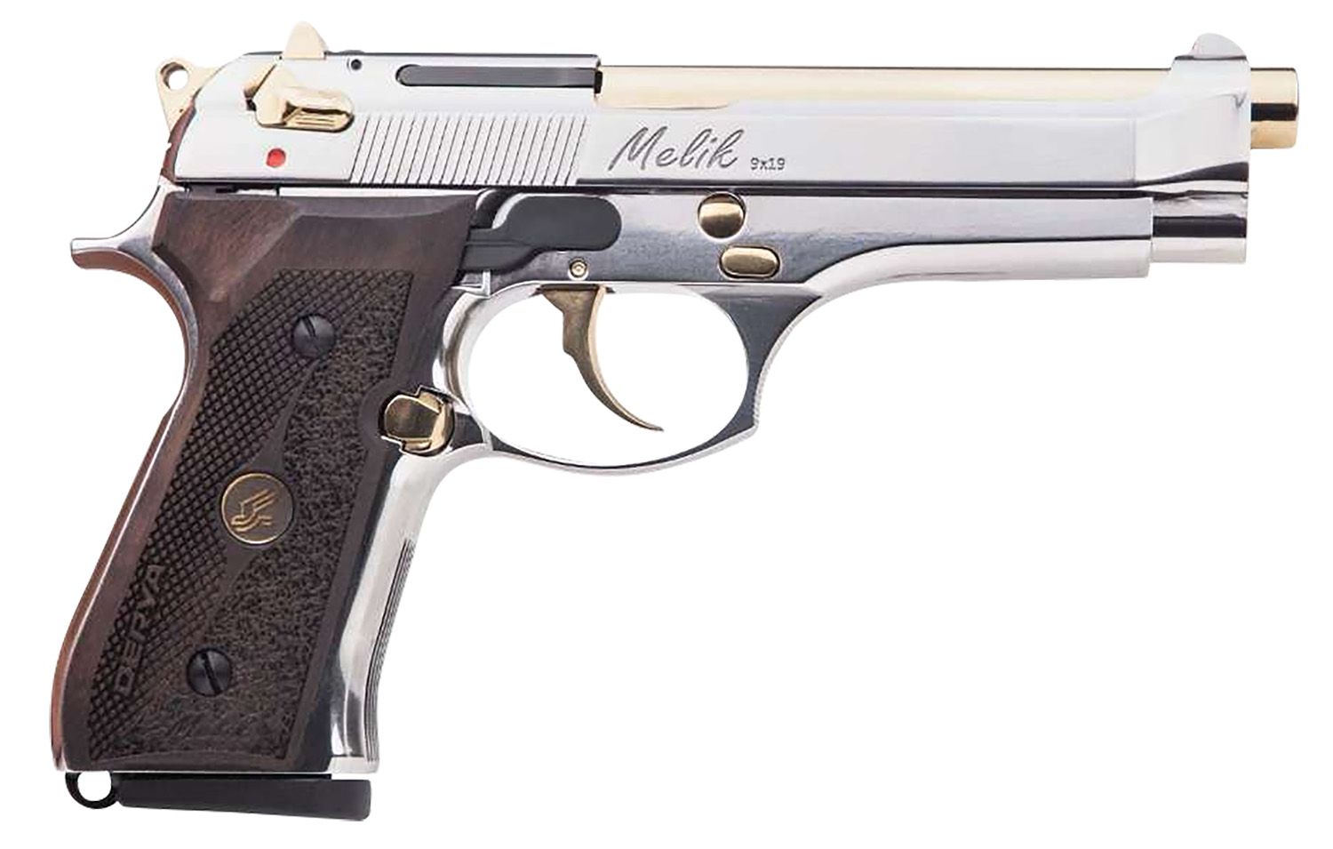 Derya Melik Pistol MELIK9.NG.TR, 9mm Luger, 4.90in, Black Polymer Grips, Black Finish, 17 Rds