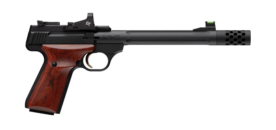 Browning Buck Mark Hunter Pistol 051593490, 22LR, 7.65in, Laminated Rosewood Colored Grips, 10 Rds