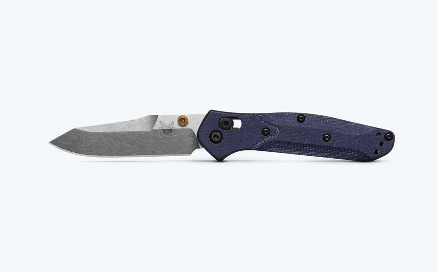 Benchmade Mini Osborne Folding Knife w/Satin Blade, Denim Micarta Handle (945-04)