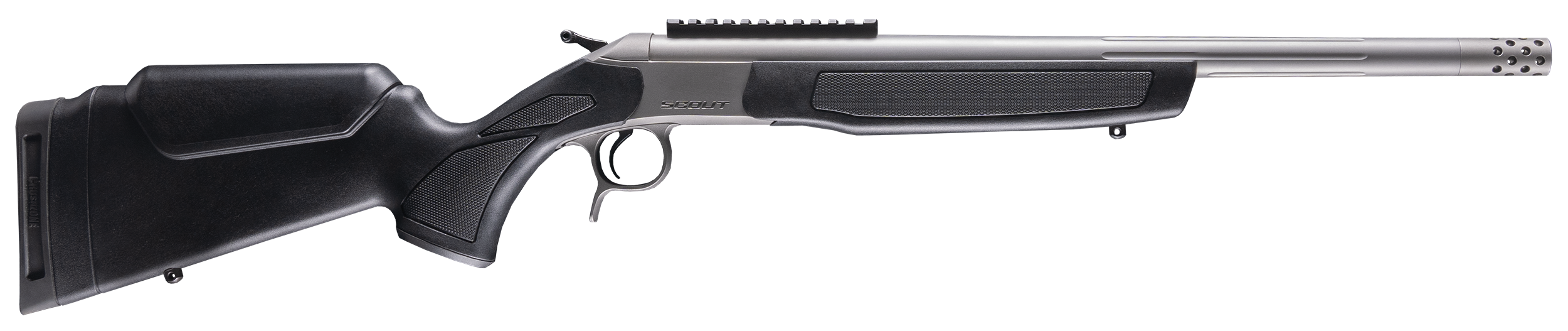 CVA Scout Takedown Single Shot Rifle CR4440S, 360 Buckhammer, 20" Threaded, Adj Comb & LOP Black Stock, 1rd Rds