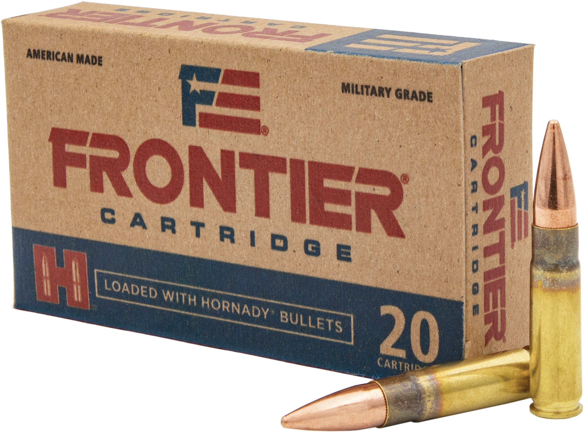 Hornady Frontier Rifle Ammunition FR400, 300 AAC Blackout, Full Metal Jacket (FMJ), 125 GR, 2175 fps, 20 Rds/bx