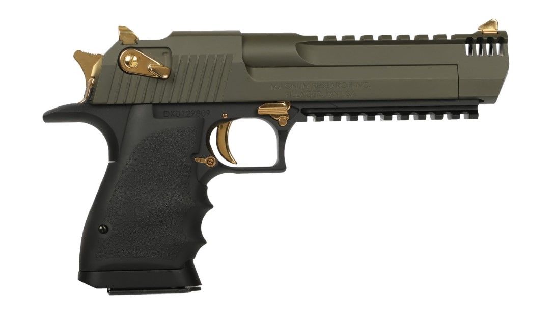 Magnum Research Desert Eagle L6 Pistol DE357L6MSG, 357 Magnum, 6.0in, Rubber Grips, Mil-Spec Green Cerakote, 9 Rds