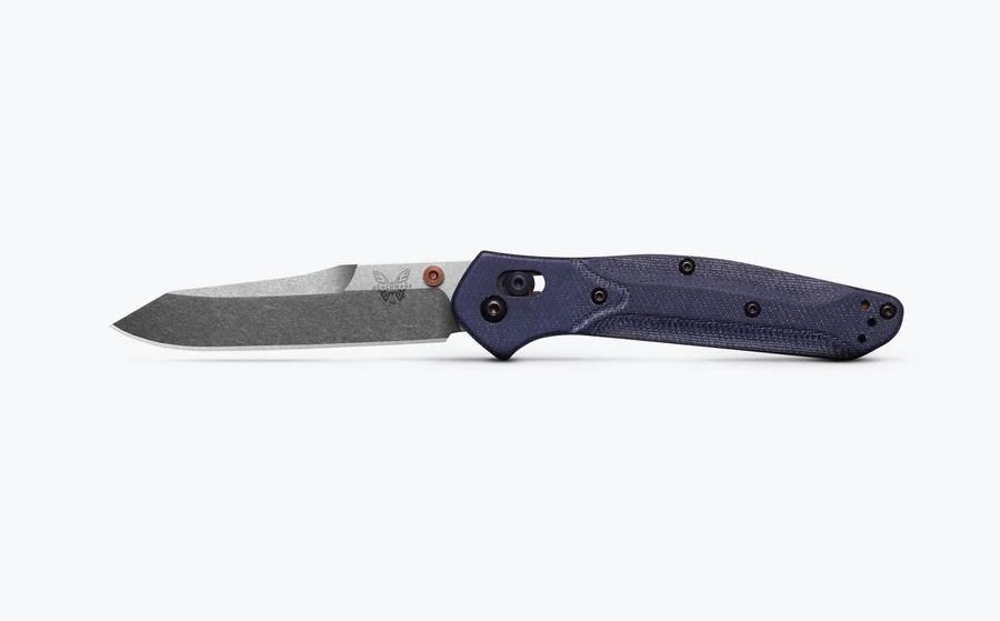 Benchmade Osborne Folding Knife w/Stainless Steel Reverse Tanto Blade, Denim Micarta Handle (940-04)