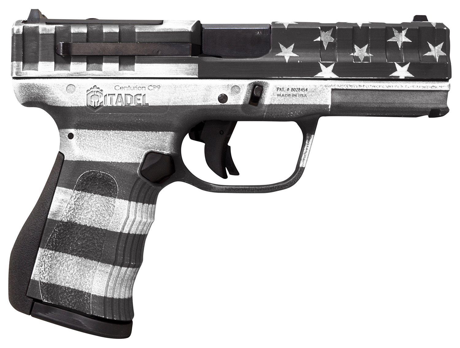 Puma Rifles Centurion Optic Ready Pistol CITCP9USGCAN, 9mm Luger, 4in, Polymer Frame & Grips, American Flag Gray Cerakote Finish, 14 Rds
