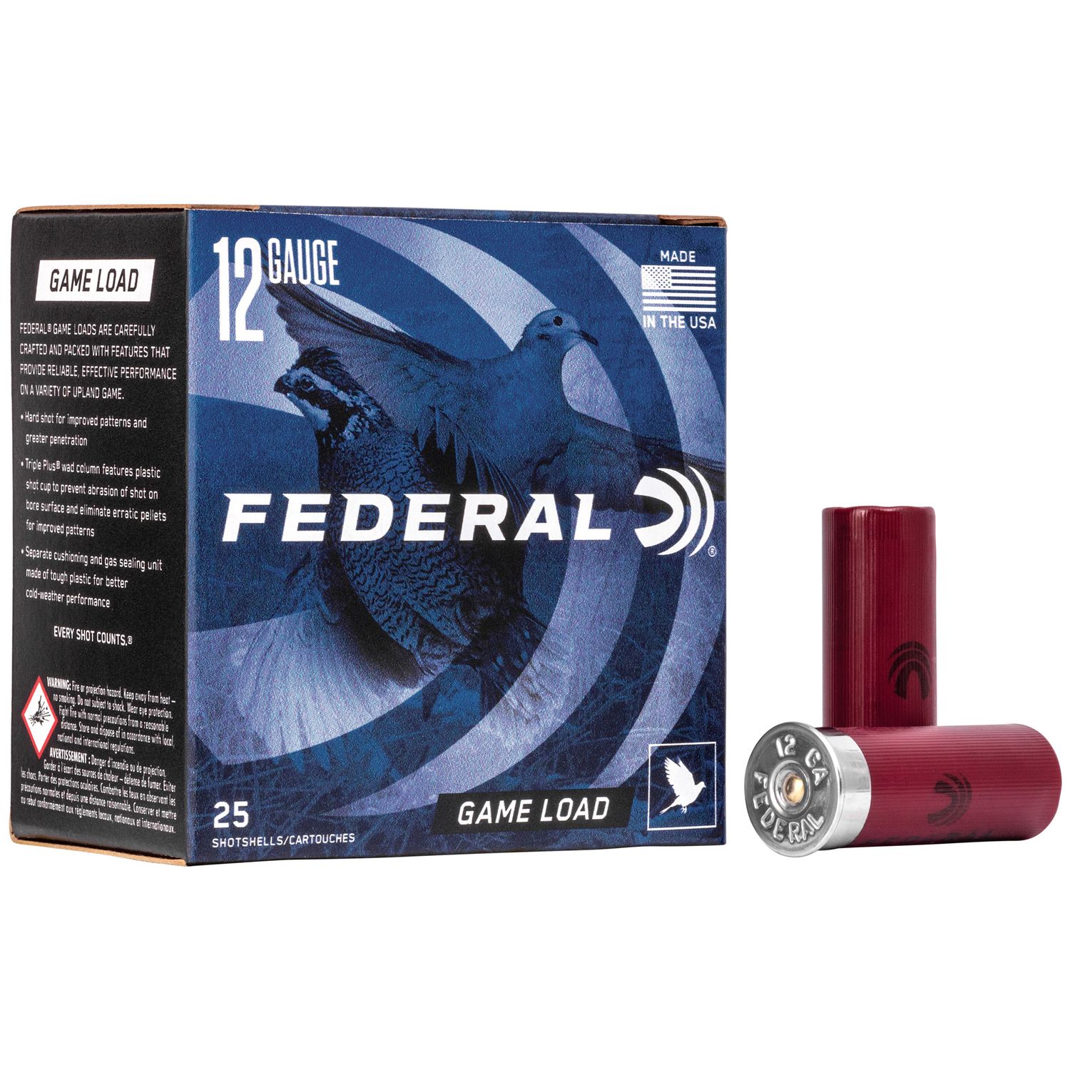 Federal Premium Game-Shok Game Load H12175, 12 Gauge, 2-3/4", 1 oz, 1290 fps, #7.5 Lead Shot, 25 Rds/Bx
