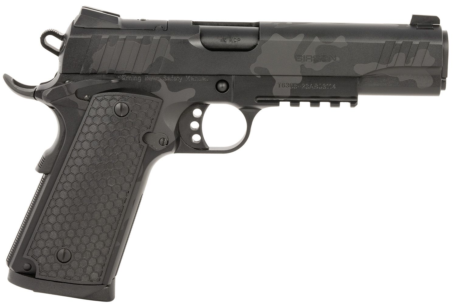 EAA MC1911 S Influencer Optic Ready Pistol 391157, 45 ACP, 5in, Black Polymer Grips, Black Camo Finish, 8 Rds