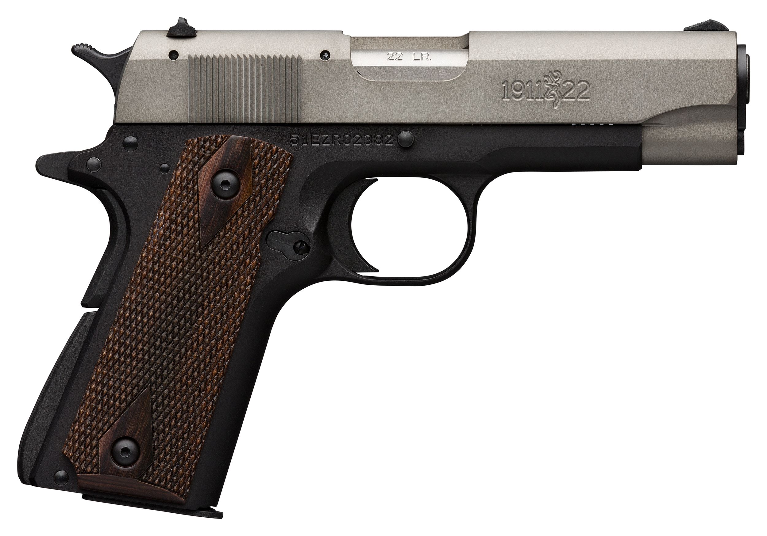 Browning 1911-22 A1 Pistol 051879490, 22LR, 4.25in, Wood Grips, 10 Rds