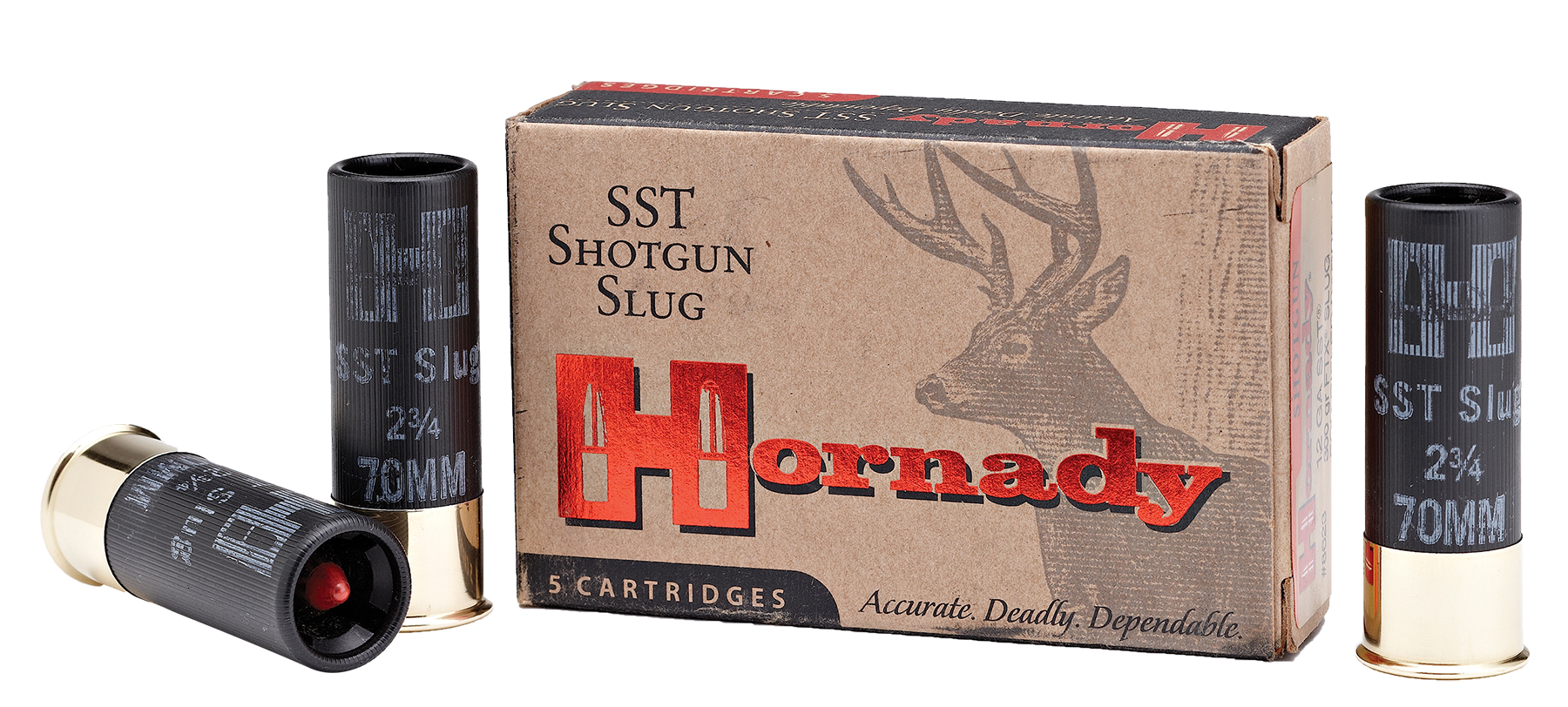 Hornady Custom Lite Shotgun Shells 86230, 12 Gauge, 2-3/4", 1575 fps, Flex Tip eXpanding Sabot Slug, 5 Rd/bx