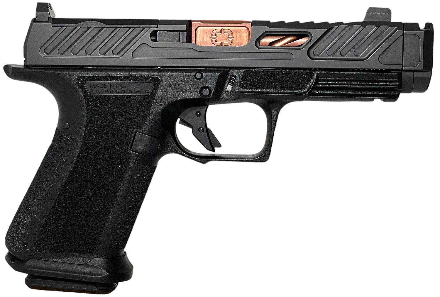 Shadow Systems MR920P Compensator Optic Ready Pistol SS1239, 9mm Luger, 4.25in, Black Interchangeable Backstrap, Black Finish, 10 Rds