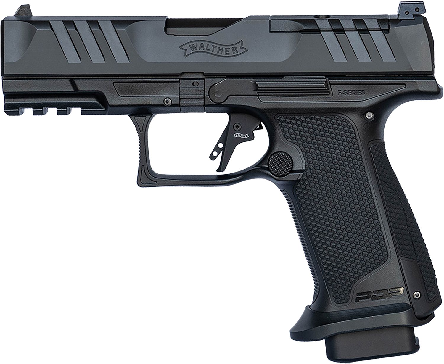 Walther PDP F-Series Pro Optic Ready Pistol 4796040, 9mm Luger, 4in, Medium Backstrap Grips, Black Finish, 18 Rds