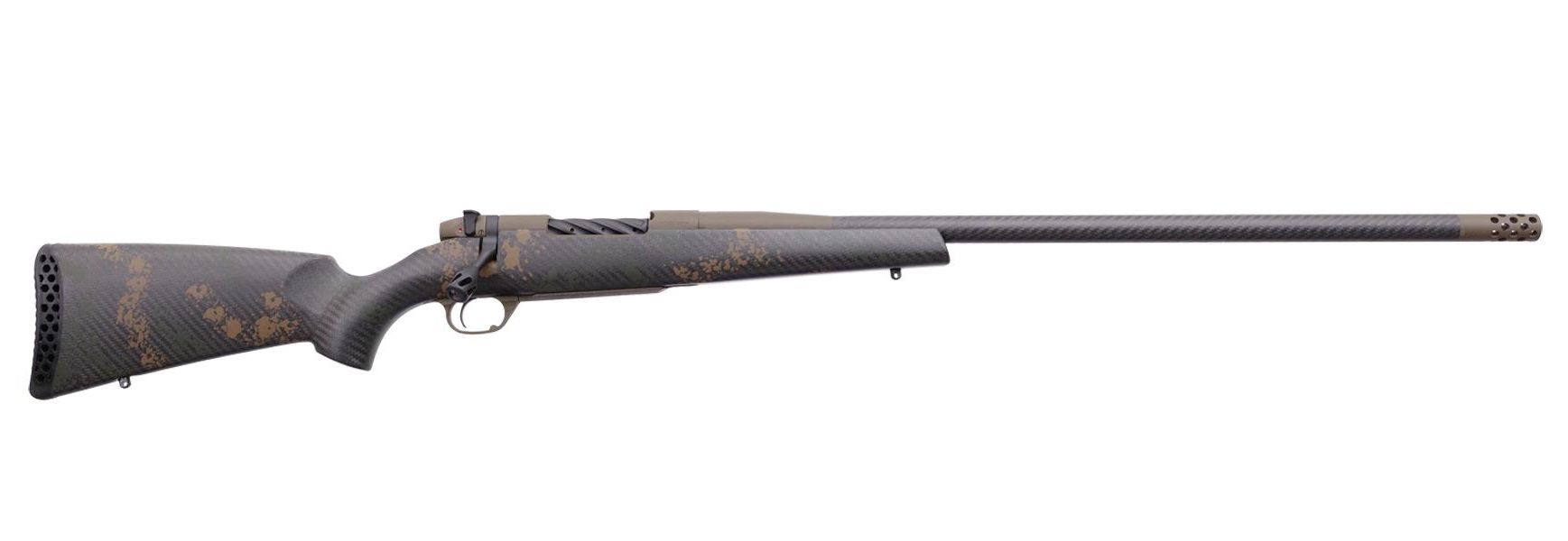 Weatherby Mark V Backcountry Carbon Rifle MCB20N338WR2B, 338 Weatherby RPM, 20", Carbon Fiber W/green & Brown Stock, 4 Rds
