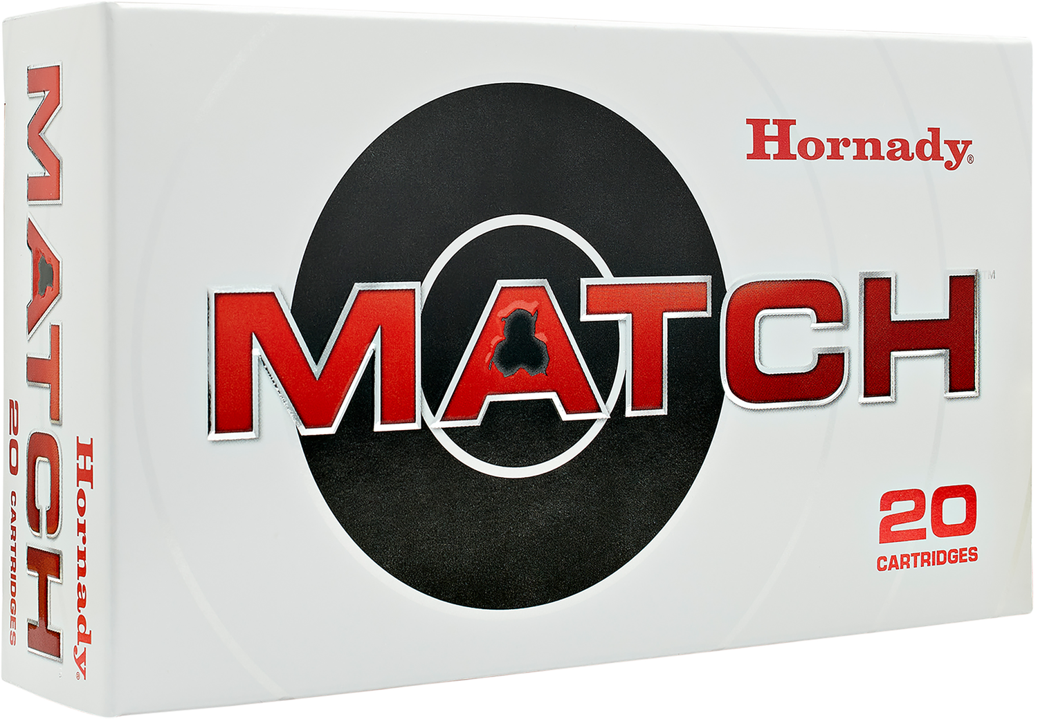 Hornady Match Rifle Ammunition 8105, 308 Winchester, Boat Tail Hollow Point (HP), 178 GR, 20 Rd/bx