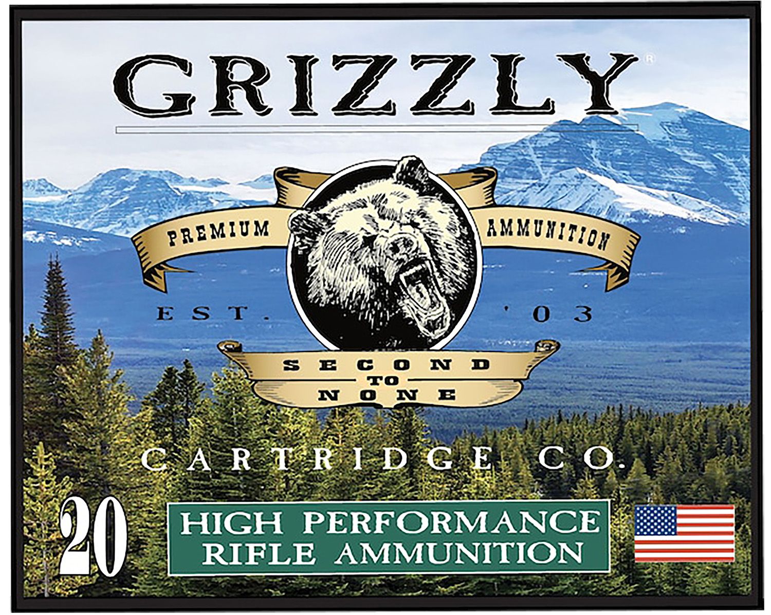 Grizzly Ammunition High Performance Rifle Ammunition GC45/70+P10, 45-70 Gov, Full Metal Jacket Flat Point, 525  GR, 1610  fps, 20 Rd/bx