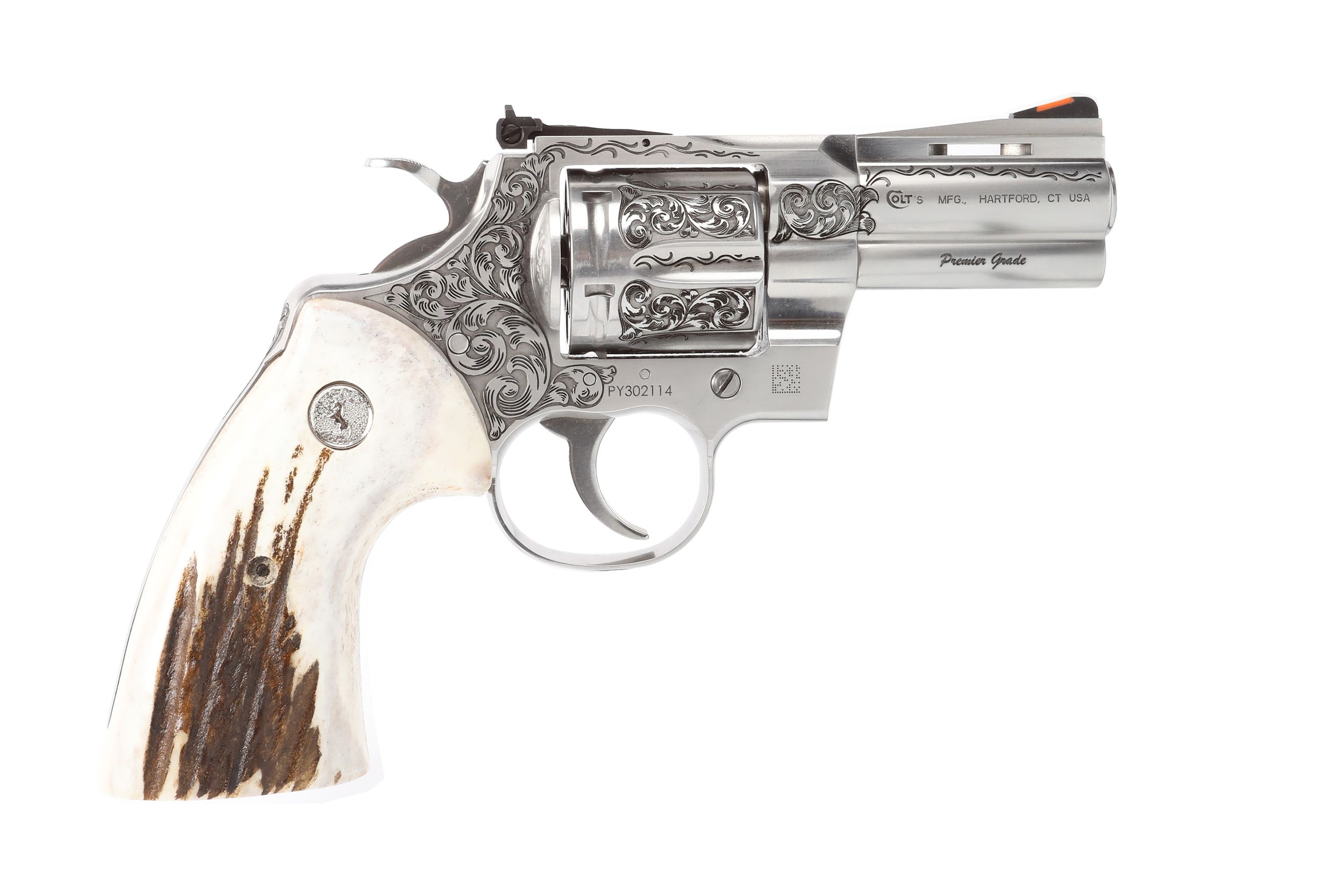 Colt Python Revolver PYTHON-SP3WTS-TGW, 357 Magnum, 3in, Stag Grips ...
