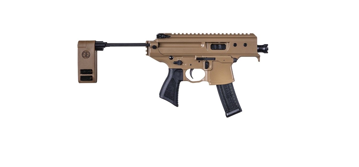 Sig Sauer MPX Copperhead Pistol PMPX-3B-CH, 9mm, 3.5in, PCB (Pivoting Contour Brace) Grips, 20 Rds