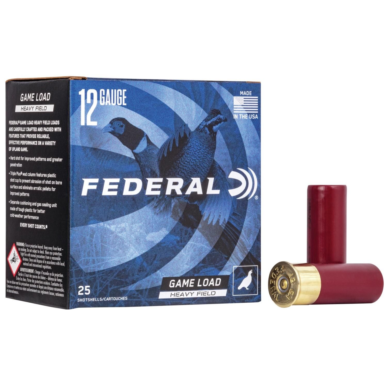 Federal Premium Game-Shok Heavy Field Shotshells H1254, 12 Gauge, 2-3/4", 1-1/4 oz, 1220 fps, #4 Lead Shot, 25 Rds/Bx