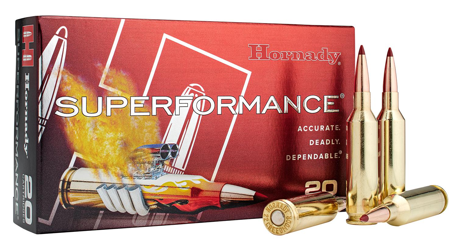 Hornady Superformance Rifle Ammunition 83413, 22 Creedmoor, CX, 65 GR, 3650 FPS, 20 Rd/Bx