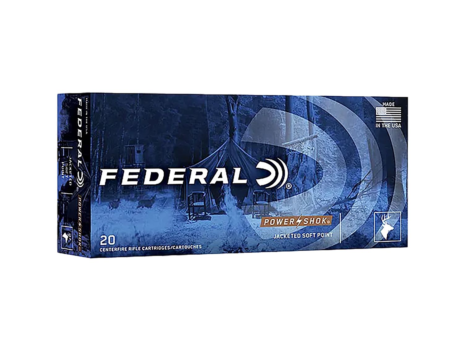 Federal Cartridge Power-Shok Rifle Ammunition 400LA, 300 WSM, Soft Point, 210  GR, 20 Rd/bx