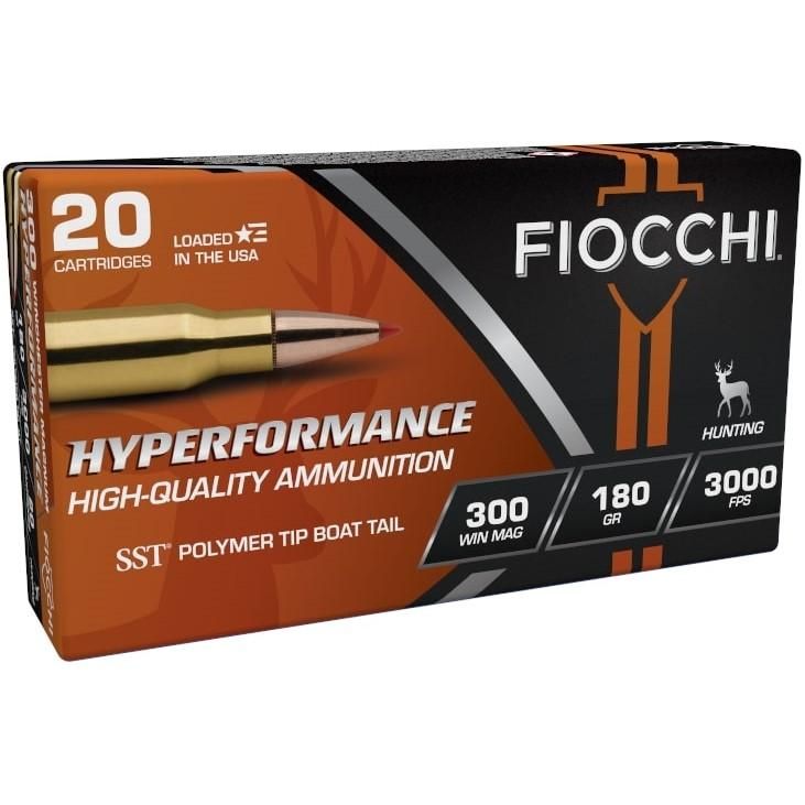 Fiocchi Extrema Line Rifle Ammunition 300WMHSA, 300 Winchester Magnum, SST Polymer Tip BT, 180 GR, 3000 fps, 20 Rd/bx