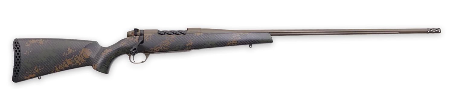 Weatherby Mark V Backcountry 2.0 Rifle MBC20N7MMBR2B, 7mm BC, eak 44 Blacktooth Carbon Fiber w / Dark Green / Brown Sponge Stock, 3 Rds