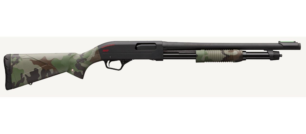 Winchester SXP Hybrid Defender Pump Shotgun 512442395, 12 Gauge, 18", 3" Chmbr, Woodland Camo, 5 Rds