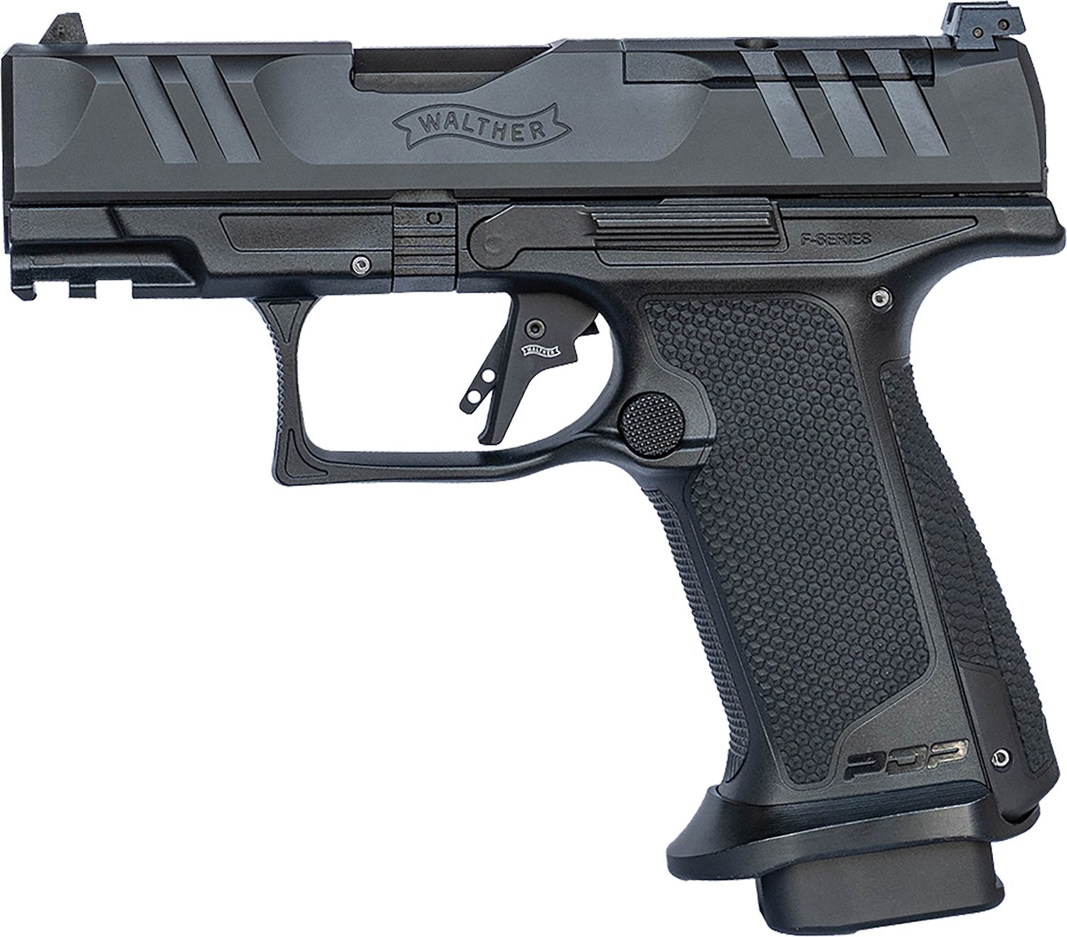 Walther PDP F-Series Pro Optic Ready Pistol 4796042, 9mm Luger, 3.50in, Medium Backstrap Grips, Black Finish, 18 Rds