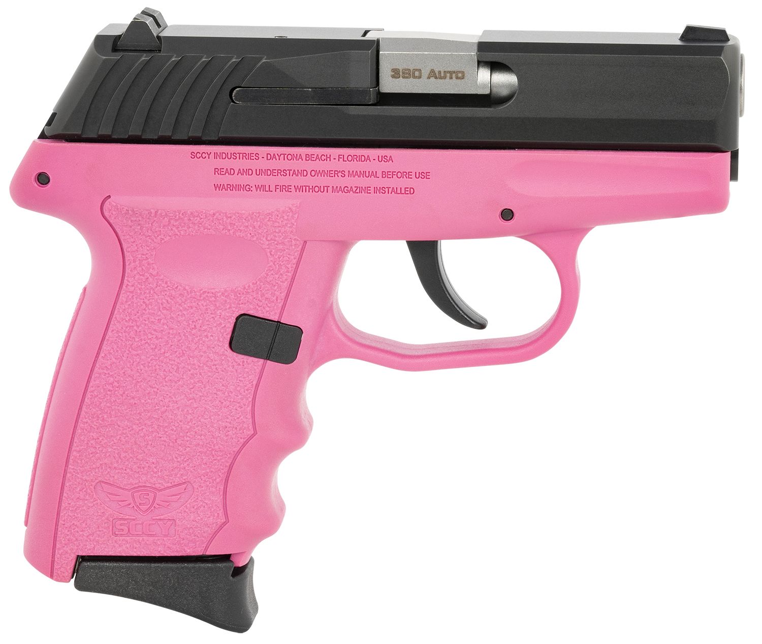 SCCY Industries CPX-3 Gen3 Pistol CPX-3CBPK, 380 ACP, 3.10in, Finger Grooved Pink Polymer, Pink Finish, 10 Rds