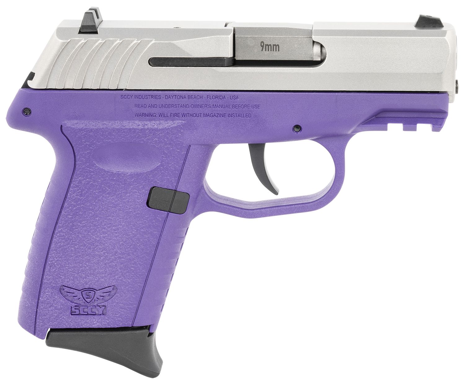 SCCY Industries CPX-2 Gen3 Pistol CPX2TTPUG3, 9mm Luger, 3.10in, Polymer Grips, Purple Finish, 10 Rds