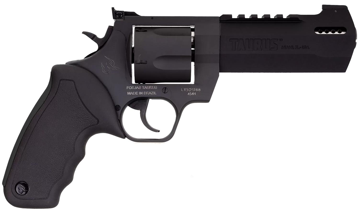 Taurus Raging Hunter Revolver 2440051RH, 44 Rem Mag, 5.12", Black Rubber w/Red Cushion Insert Grip, Matte Black Finish, 6 Rd