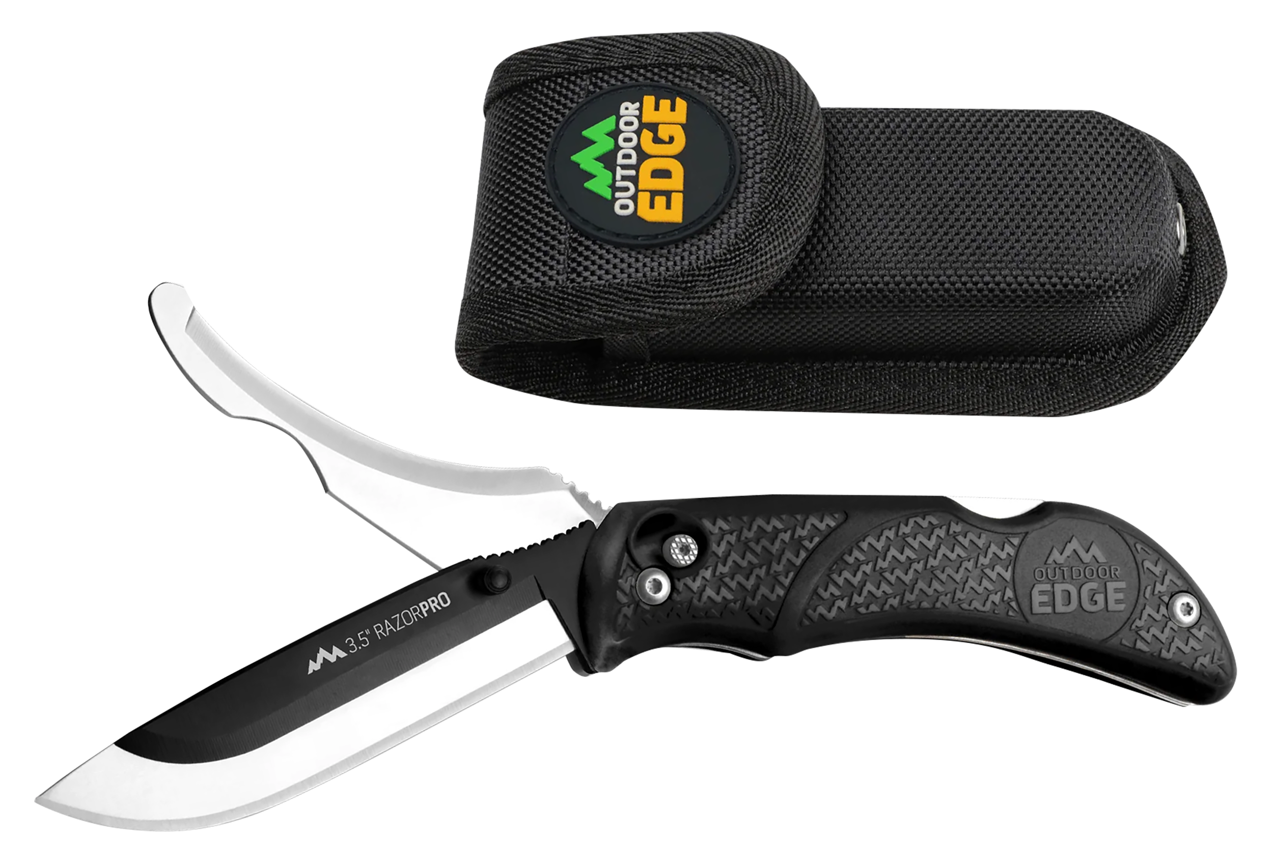 Outdoor Edge Razor Pro Folding Knife w/Plain Edge & Black Rubberized Kraton Handle (RO10C)