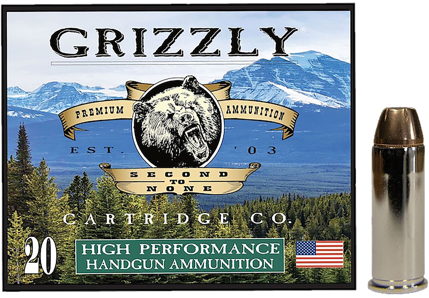 Grizzly Ammunition High Performance Pistol Ammunition GC44SP5, 44 Special, Jacketed Hollow Point (JHP), 240  GR, 950  fps, 20 Rd/bx