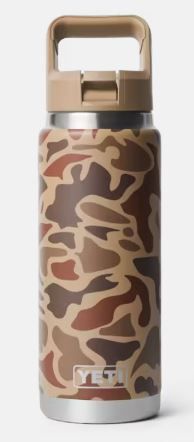 Yeti Rambler 26oz Bottle W/ Straw Cap (21071506165) Stainless Steel, Wetlands camo