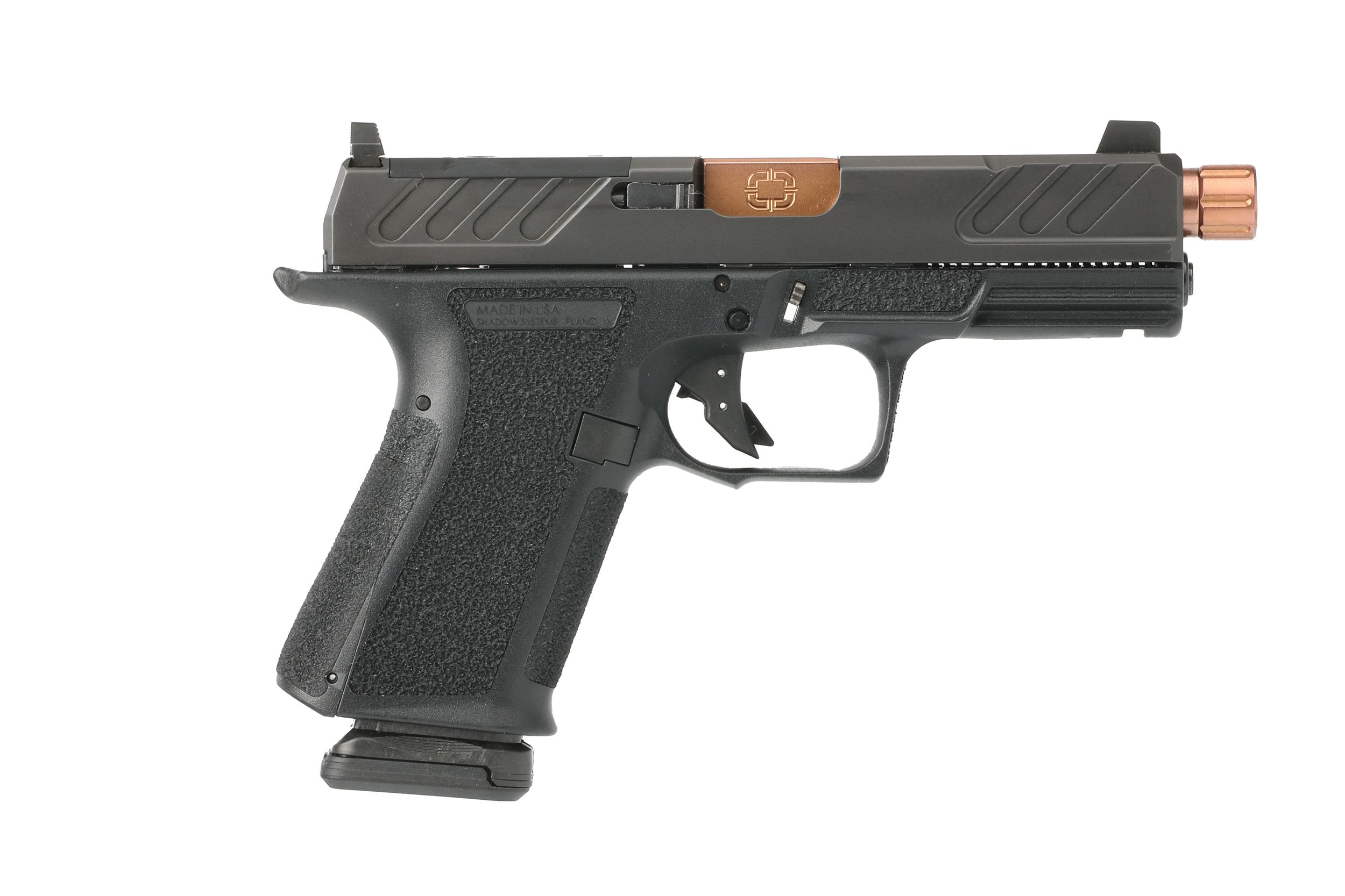 Shadow Systems MR920 Foundation Optic Ready Pistol SS-1309, 9mm, 4in Bronze Barrel, Black Frame Grips, 15 Rds
