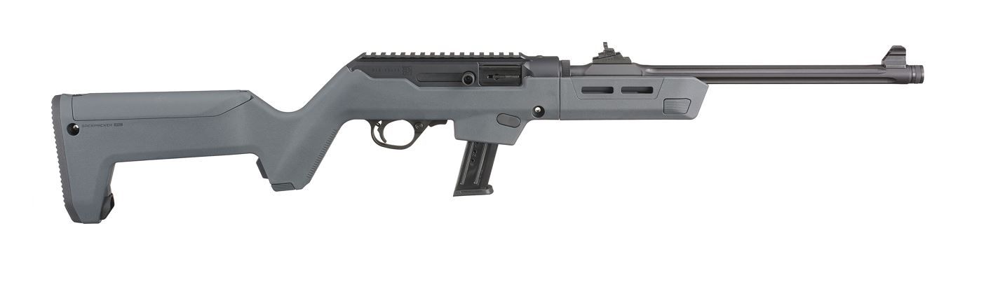 Ruger Pistol Caliber (PC) Carbine Rifle 19135, 9mm, 16.1", Synthetic Magpul Pc Gray Backpacker Stock, 10 Rds