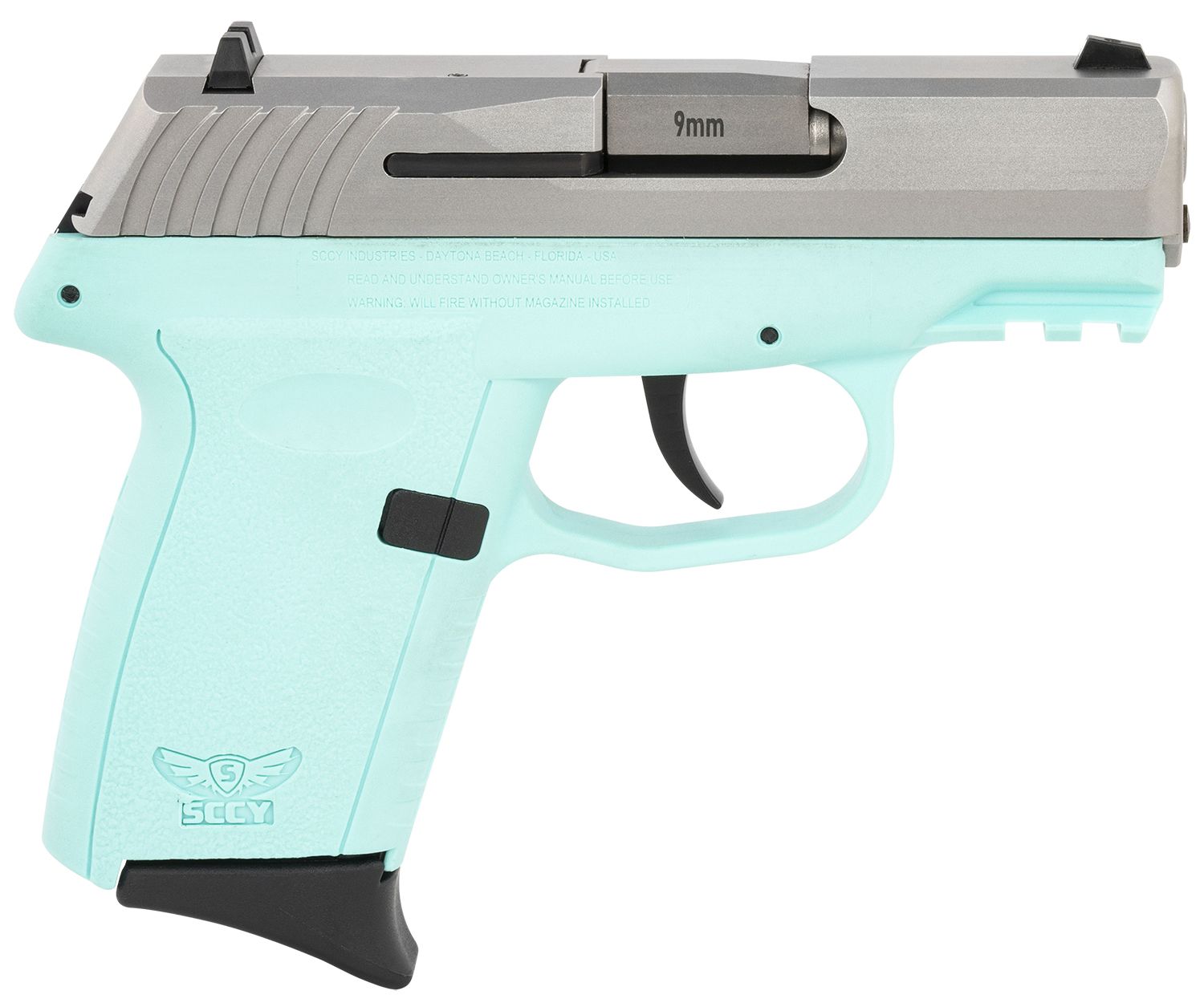 SCCY Industries CPX-2 Gen3 Pistol CPX2TTSBG3, 9mm Luger, 3.10in, Polymer Grips, SCCY Blue Finish, 10 Rds
