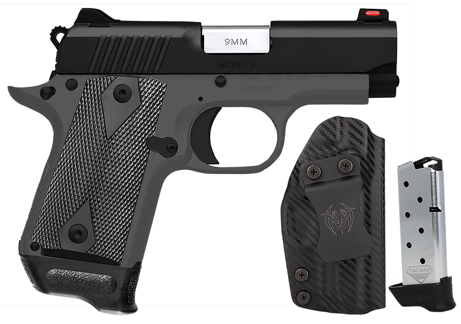 Kimber Micro 9 Shadow Ghost RTC-K Bundle Pistol 3300257, 9mm Luger, 3.15in, Black/Gray G10, Kimpro II Gray Finish, 7 Rds
