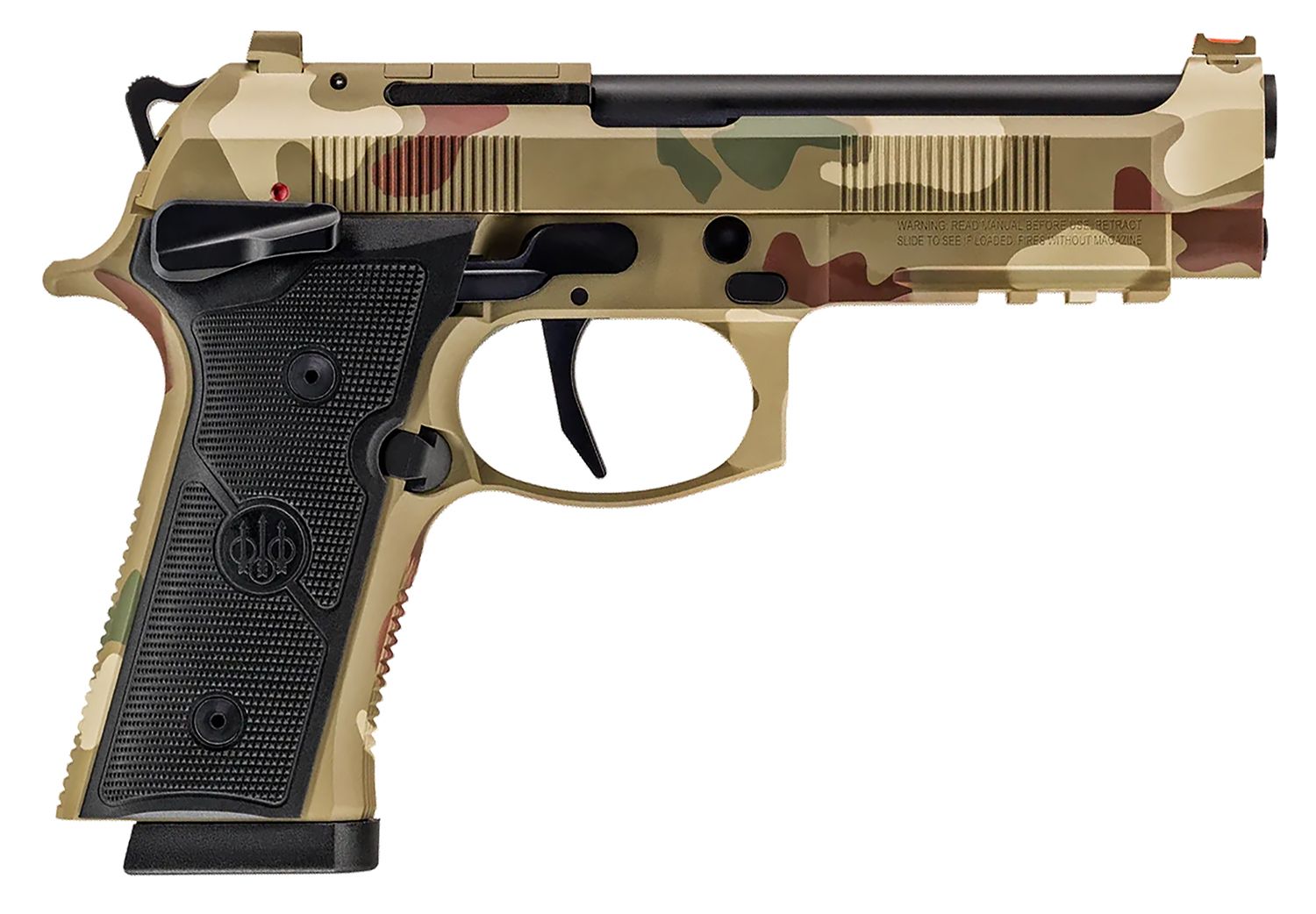 Beretta 92XI Optic Ready Pistol SPEC0745A15, 9mm Luger, 4.70in, Black Textured, Frog Skin Camo Cerakote Finish, 15 Rds