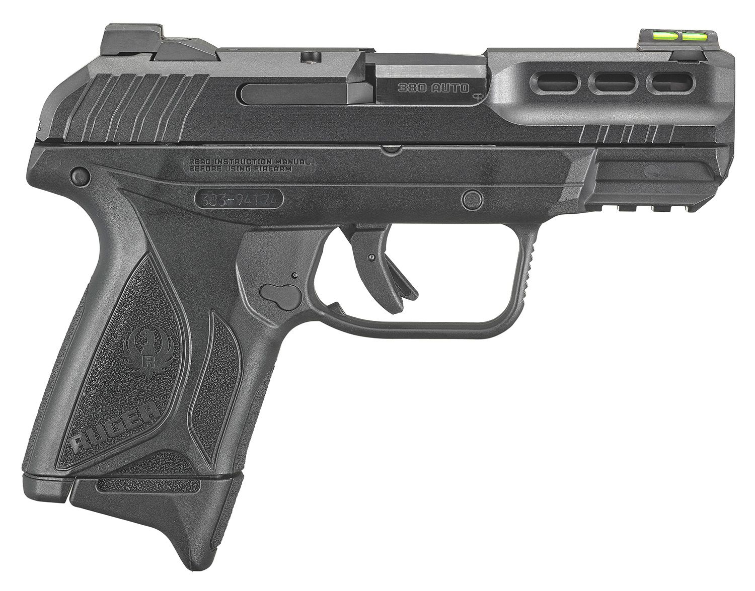 Ruger Security-380 Pistol 3855, 380 ACP, 3.42in, Black Polymer Grips, Black Finish, 10 Rds