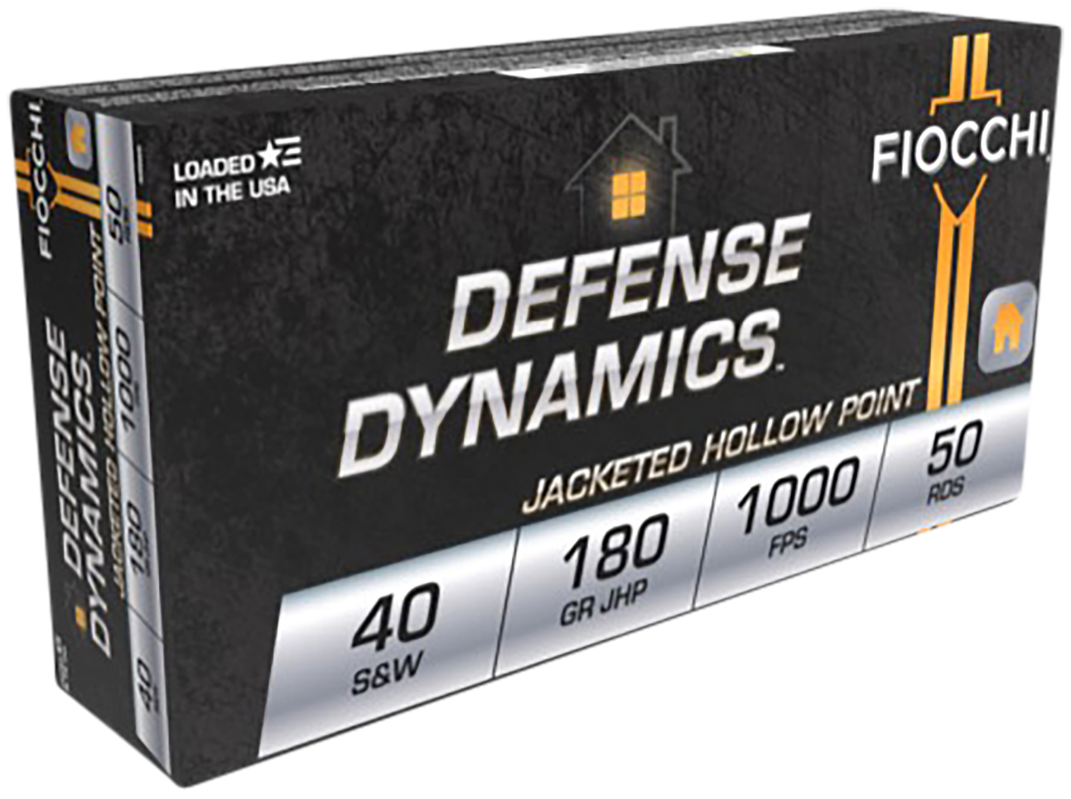 Fiocchi Shooting Dynamics Pistol Ammunition 40SWEUS, 40 S&W, Jacketed Hollow Point (JHP), 180 GR, 1000 fps, 50 Rd/bx