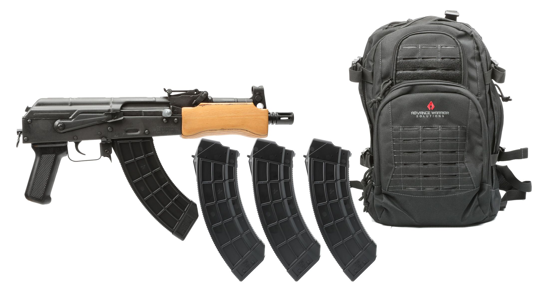 Century Arms Mini Draco Pistol HG2137BP-N, 7.62x39mm, 7.75in, Polymer Pistol Grip, w/Backpack, 30 Rds