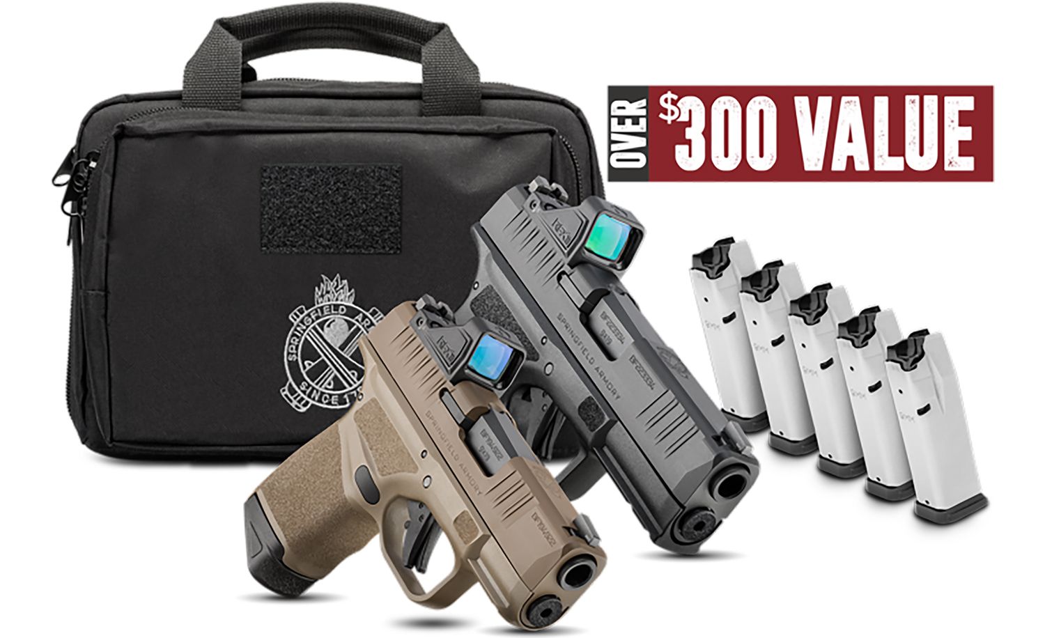 Springfield Hellcat Pro Pistol Gear Up Bundle HCP9379BOSPGU24, 9mm, 3.70", W/Viridian RFX-11 Green Dot, 1/15 4/17 Rnd Mags